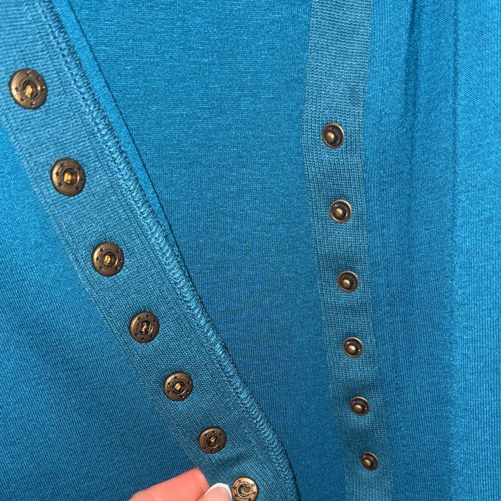 Teal Snap-Front Cardigan - Picture 4 of 8